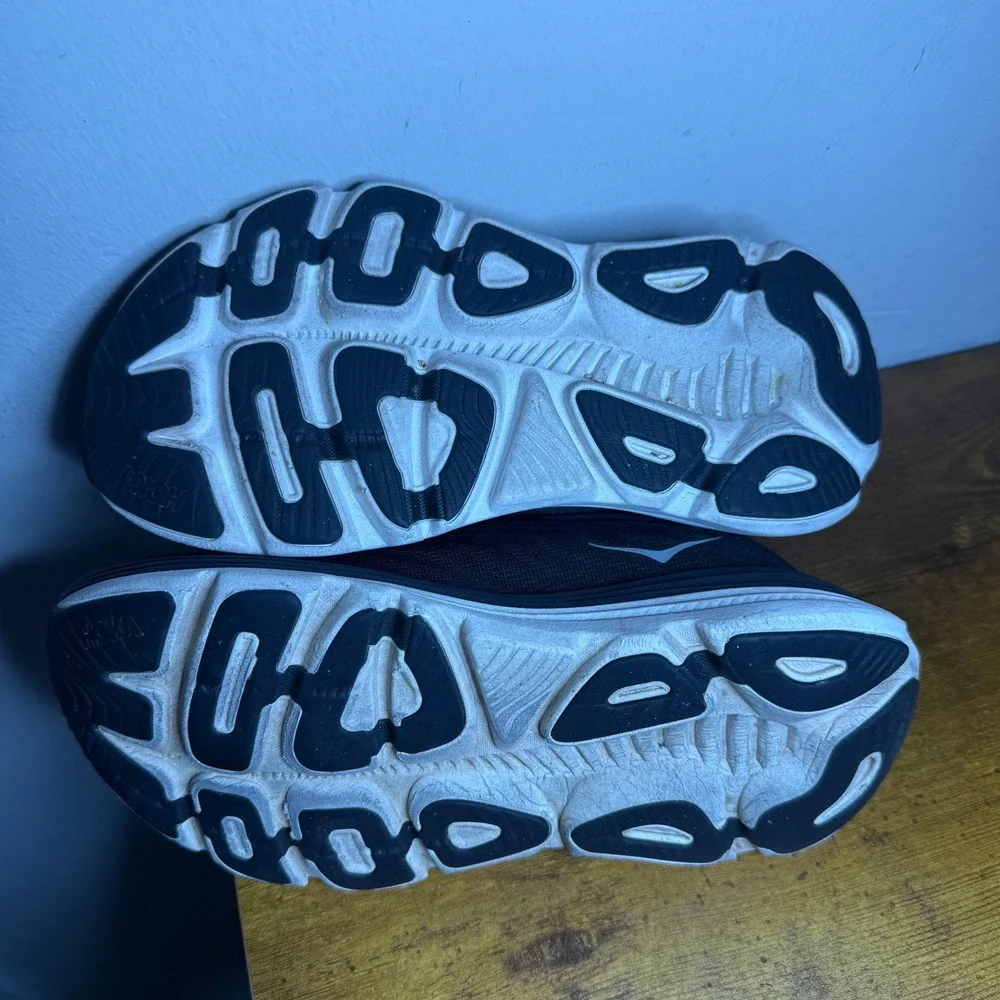 Hoka Gaviota 5 Running Shoes Womens Size 8.5 D Wide Black White 1134270 BWHT